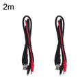 2pcs BNC To 2 x Crocodile Clips Double Head Coaxial Cable Video Cable, Length: 2m