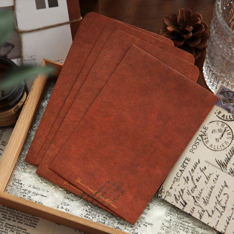 50pcs B11 Retro Style Kraft Paper Envelope Postcard Invitation Letter Stationery(Red Brown)