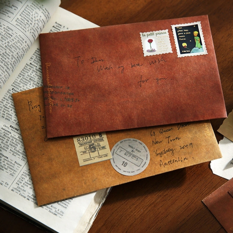 50pcs B11 Retro Style Kraft Paper Envelope Postcard Invitation Letter Stationery(Red Brown)