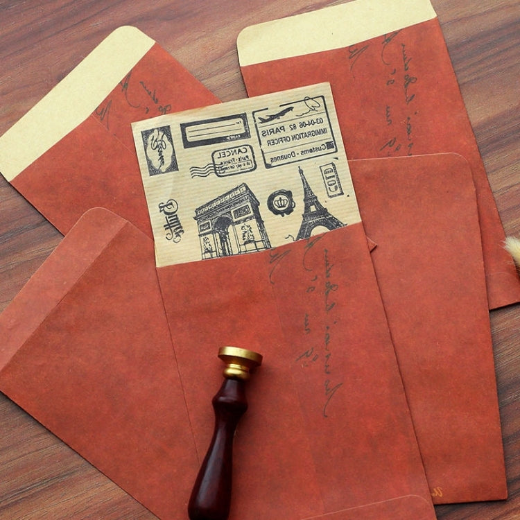 50pcs B11 Retro Style Kraft Paper Envelope Postcard Invitation Letter Stationery(Red Brown)
