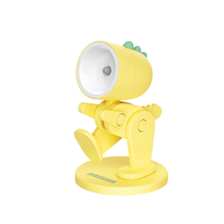 Mini Table Lamp Desktop DIY Ornaments Folding Night Light(Dinosaur Yellow)
