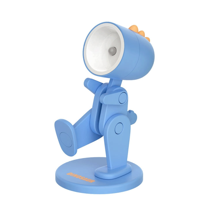 Mini Table Lamp Desktop DIY Ornaments Folding Night Light(Dinosaur Blue)