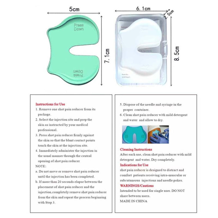 4pcs/set Injection Aid Tablet Press Firmly Can Relieve Pain Pain Blocker Device(Light Green)
