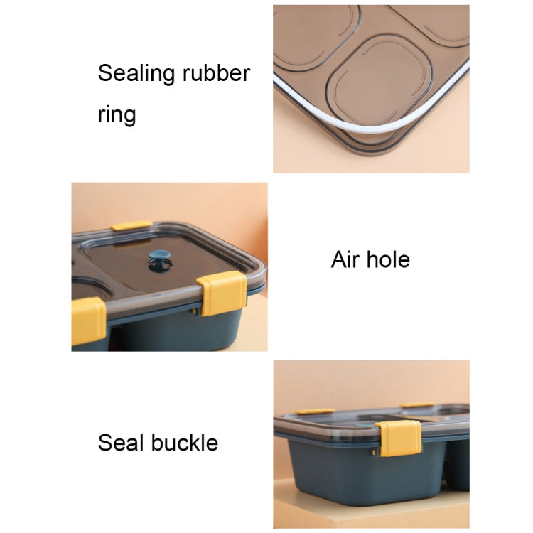 Sealed Compartment Microwave Plastic Lunch Box Portable Student Lunch Plate, Specification: 850ml (Blue)