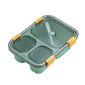 Sealed Compartment Microwave Plastic Lunch Box Portable Student Lunch Plate, Specification: 850ml (Green)