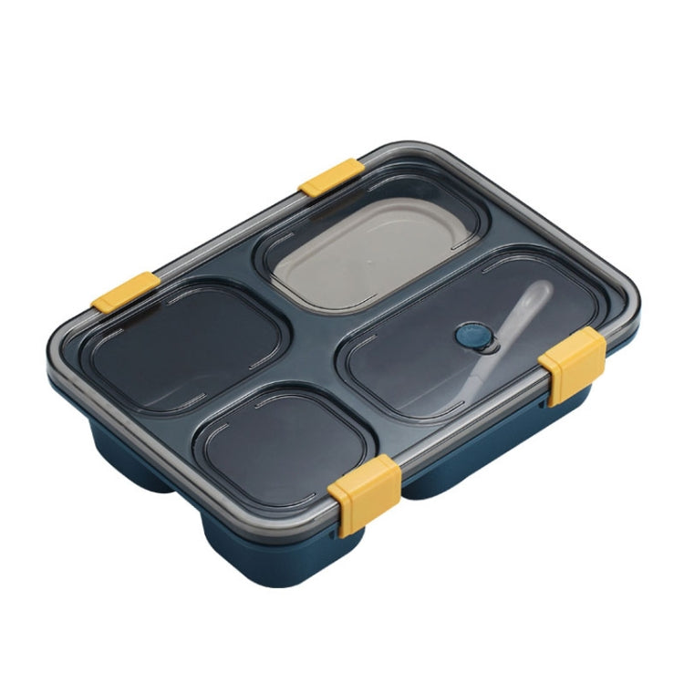 Sealed Compartment Microwave Plastic Lunch Box Portable Student Lunch Plate, Specification: 1.3L (Blue)