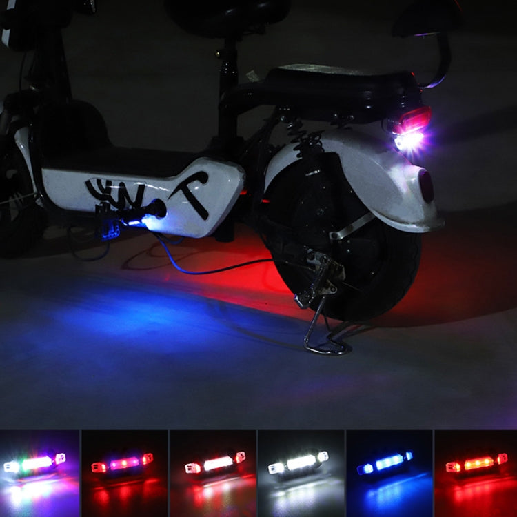 Motorcycle Bicycle Charging Strobe Decorative Warning Tail Light(White Light)