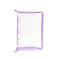 B5 9 Rings Loose-leaf Journal Clear PVC Cover Zipper Planner Notebook Without Inner Pages(Purple)