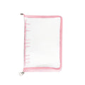 B5 9 Rings Loose-leaf Journal Clear PVC Cover Zipper Planner Notebook Without Inner Pages(Pink)