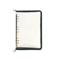 B5 9 Rings Loose-leaf Journal Clear PVC Cover Zipper Planner Notebook Without Inner Pages(Black)