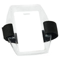 PVC Soft Plastic Card Holder Polyester Reflective Wristband Badge Card Holder Arm Adjustable ID Badge, Specification: Black