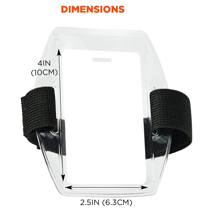 PVC Soft Plastic Card Holder Polyester Reflective Wristband Badge Card Holder Arm Adjustable ID Badge, Specification: Orange
