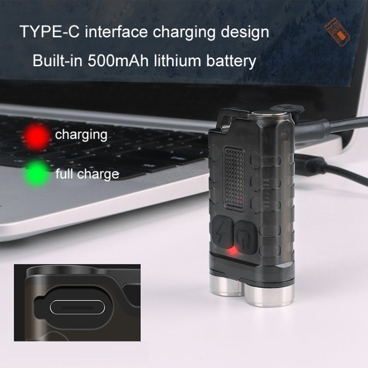 V3 Keychain Light USB Rechargeable Strong Light Mini Flashlight(Fluorescent White)