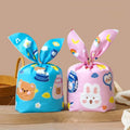 1bag Candy Packaging Bags Baking Biscuit Gift Bags 13.5x22cm(Little Rabbit and Bear)