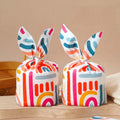 1bag Candy Packaging Bags Baking Biscuit Gift Bags 13.5x22cm(Colorful Abstract Strip)