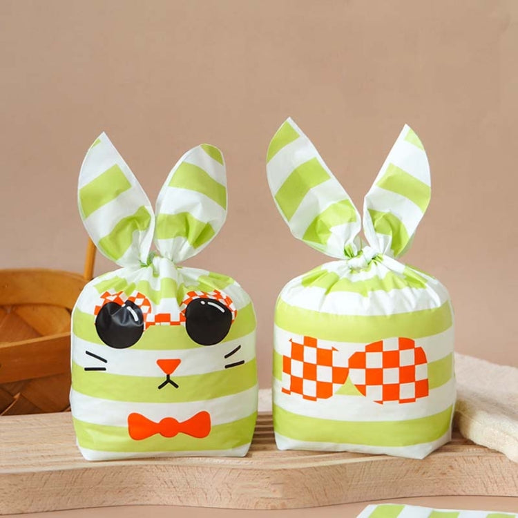 1bag Candy Packaging Bags Baking Biscuit Gift Bags 13.5x22cm(Green White Cat)