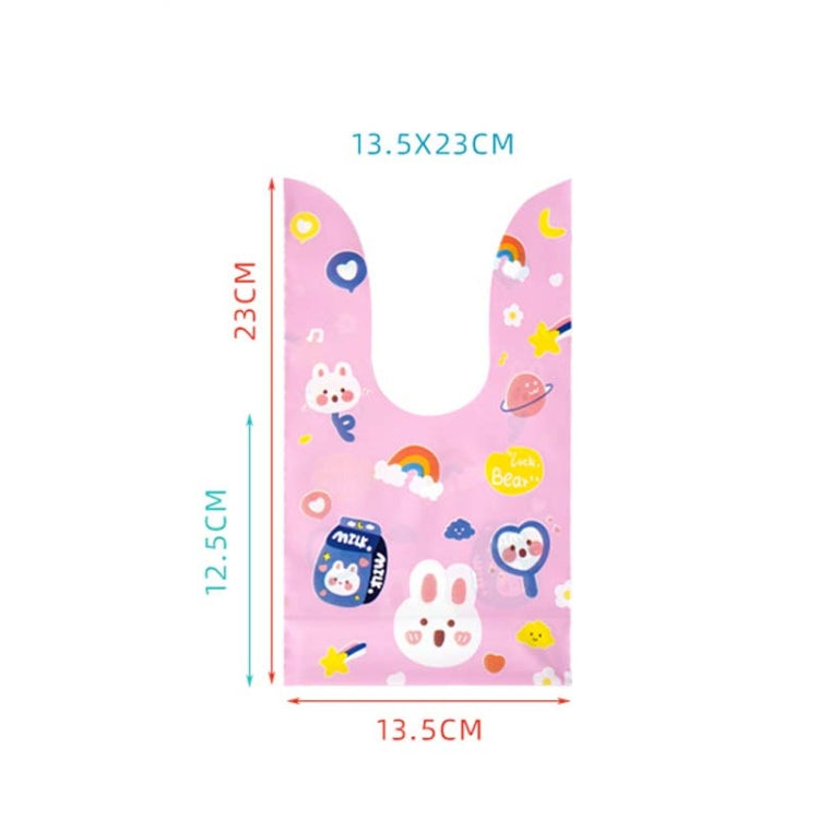 1bag Candy Packaging Bags Baking Biscuit Gift Bags 13.5x22cm(Space Rabbit)