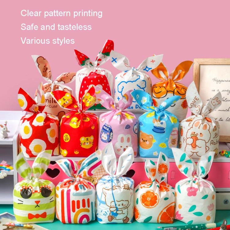 1bag Candy Packaging Bags Baking Biscuit Gift Bags 13.5x22cm(Space Rabbit)