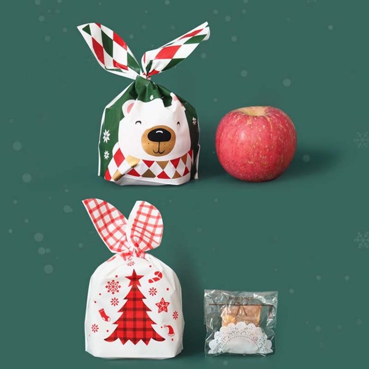 1bag Candy Packaging Bags Baking Biscuit Gift Bags 13.5x22cm(Little Rabbit and Bear)