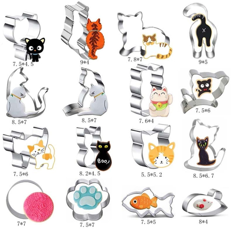 5pcs Cat Cookie Mold Stainless Steel DIY Baking Utensils(Style Random Delivery)