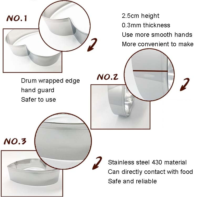 5pcs Cat Cookie Mold Stainless Steel DIY Baking Utensils(Style Random Delivery)
