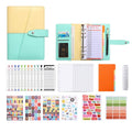 A6 YMX-012 PU Leather Budget Binder Notebook Macaron Color Matching Handbook(Yellow+Light Green)
