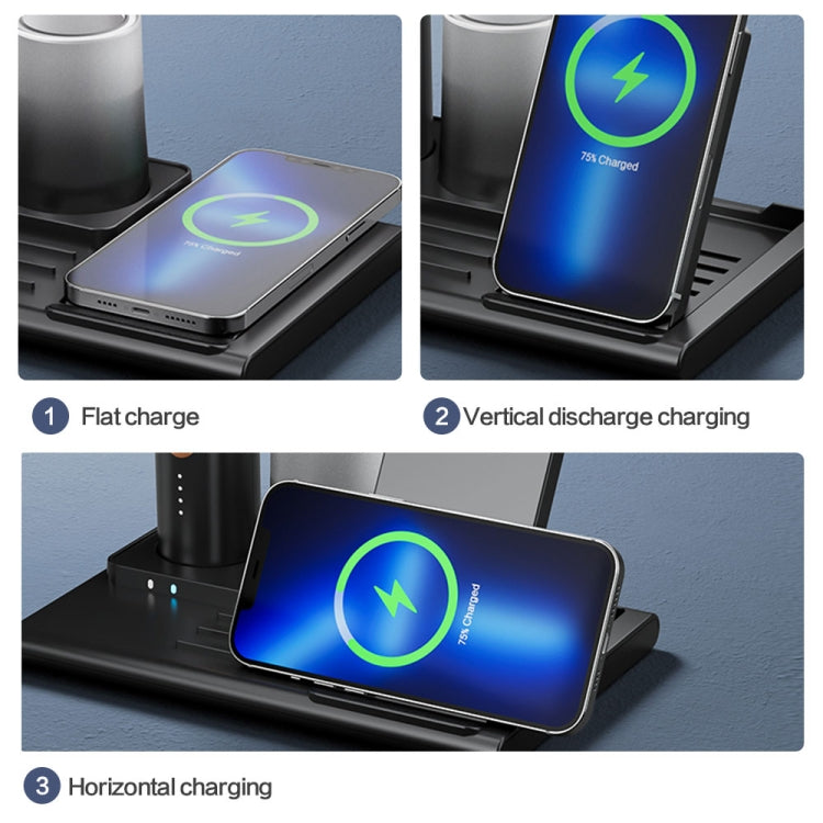 X5 15W Wireless Charging Folding Desk Lamp Phone Stand with Pen Holder(White)