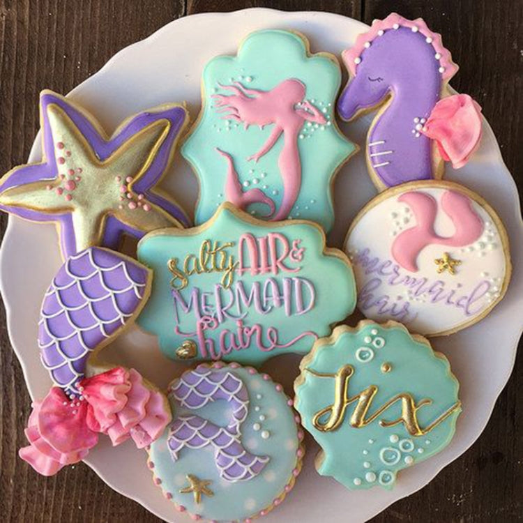 3 in 1  Ocean Series Seahorse Starfish Shell Baking Moulds Flip Sugar Cookie Mould