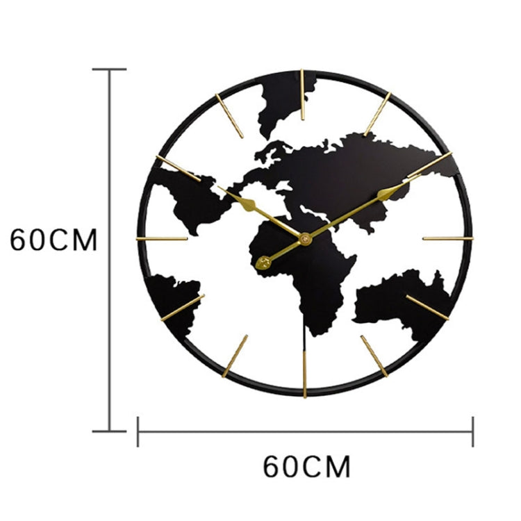 0818 3D Stereo World Map Art Wall Decoration Clock Round Wall Clock(Style 2)