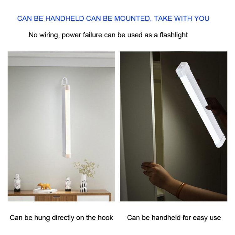 32cm Handheld Light Stick Three-color Changing Light USB Rechargeable Emergency Light Tube Fill Light 1800 mAh, Color: White Warm Light