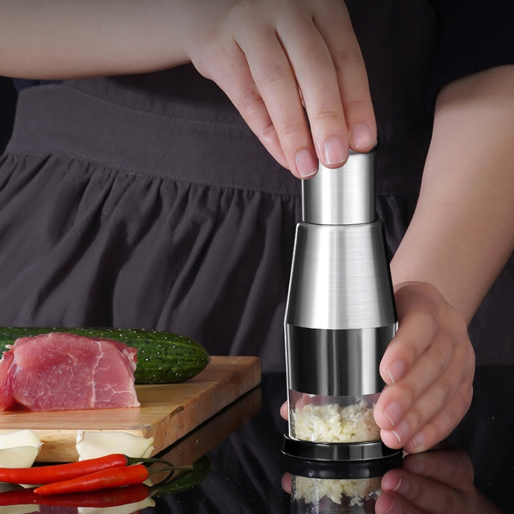 Press Kitchen Cutter Garlic Onion Pat Knife, Specification: Stainless Steel Black