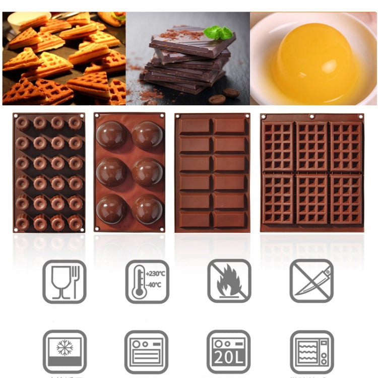 Silicone Baking Tools Cookie Chocolate Waffle Cake Mold,Style: 6-grid Pudding Mold