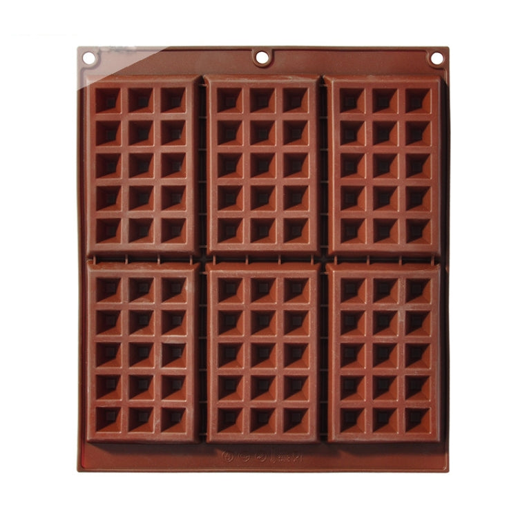 Silicone Baking Tools Cookie Chocolate Waffle Cake Mold,Style: 6-grid Waffle Mold