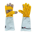 Leather Extended Thick Gardening Gloves Welder Work Gloves, Specification: Gold White L