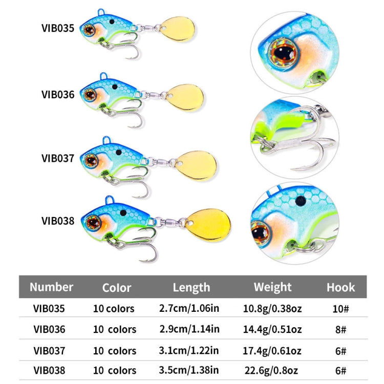 HENGJIA VIB035 Small Whirlwind Sequins Fake Bait Sinking Water VIB Lure, Size: 13g(10)