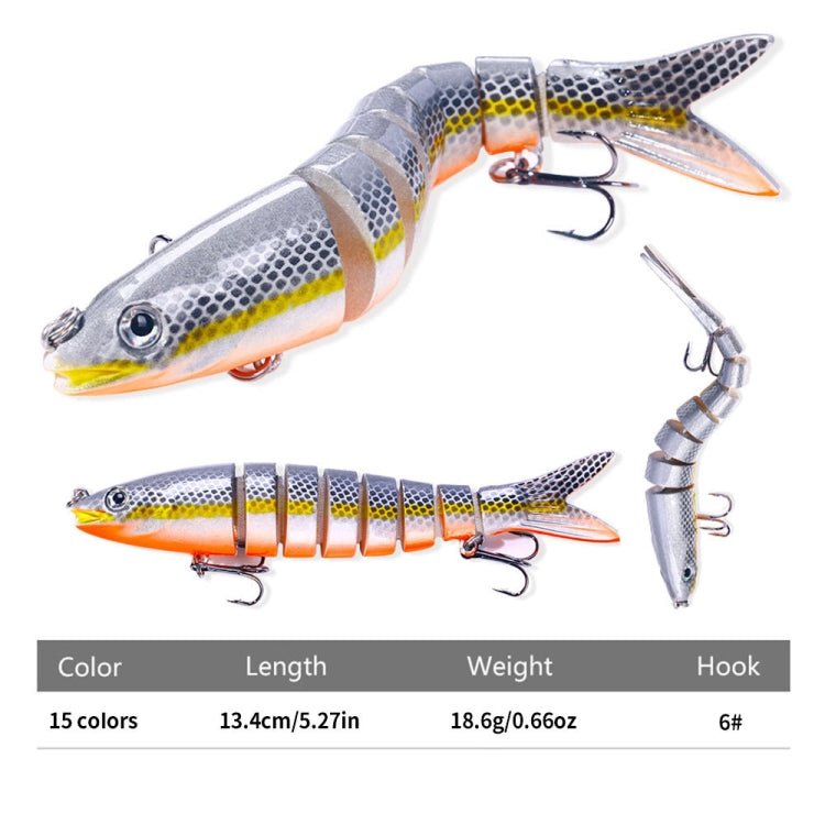 HENGJIA JM063 Multi-Section Fake Bait 8 Section Sinker Lures, Size: 13.4cm 18g(15)