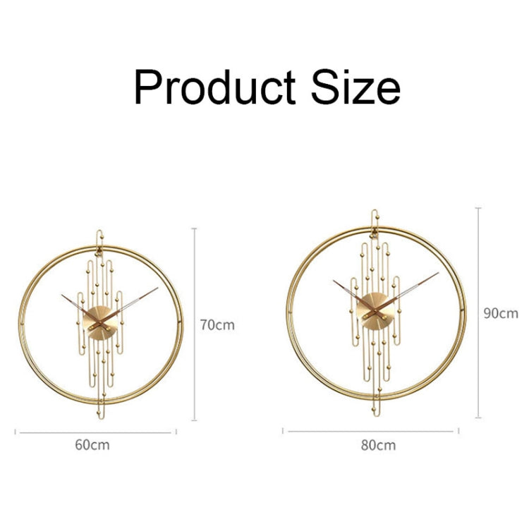 YX0801 Simple Art Living Room Background Wall Decoration Clock Mute Wall Clock, Color: 60cm Gold