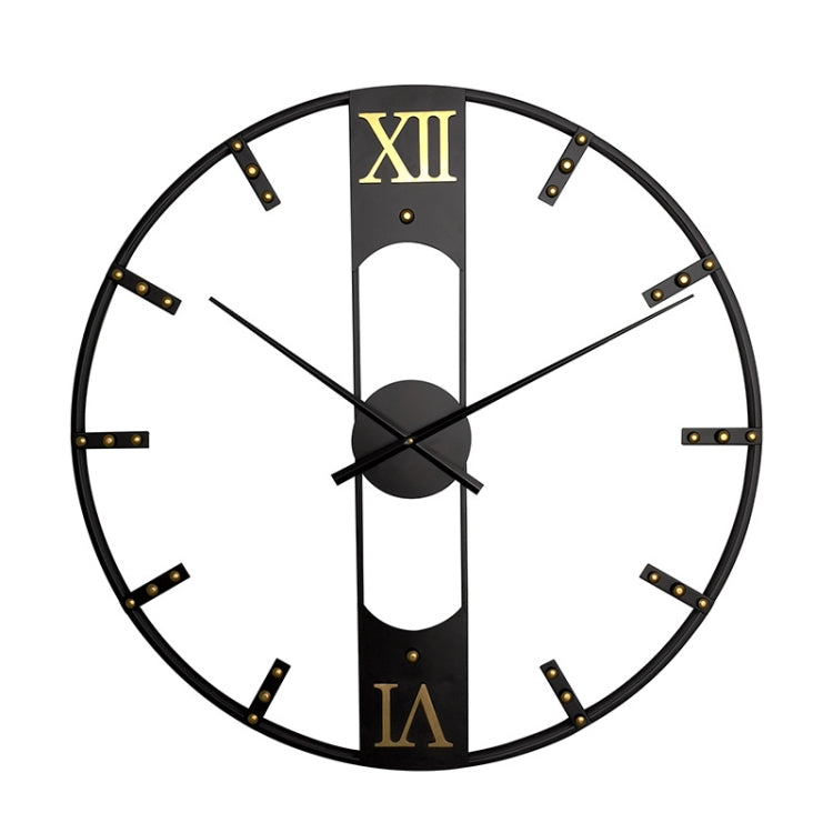 YX8836 Home Decor Wall Clock Wrought Iron Rivet Scale Silent Clock, Size: 60cm