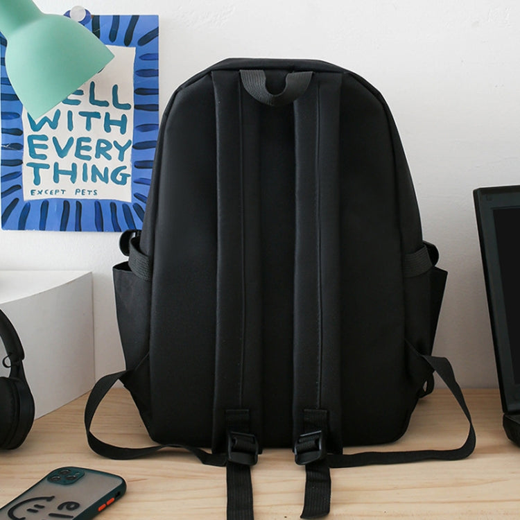 4 In 1 Students Lightweight Shoulder Bag Backpack Large Capacity Schoolbag With Pendant(Green)