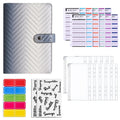 A6 PU Macaron Gradient Color Loose-leaf Notepad Notebook Budget Book(Black)
