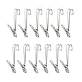 12pcs With Long Tail Clothes Drying Clip Stainless Steel Ribbon Hook Hanging Clip