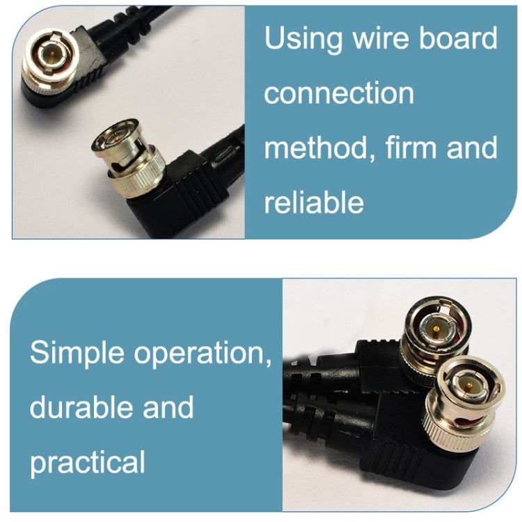 BNC Male to Male Elbow Audio and Video Cable Coaxial Cable, Length: 0.5m