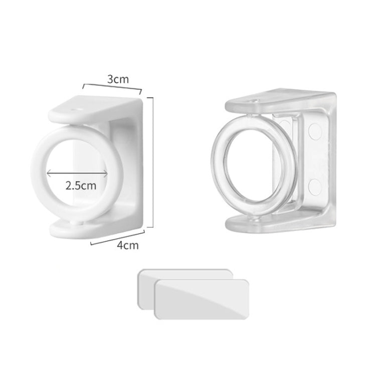 2pcs /Pack Turnable Circle Triangle Ring Telescopic Rod Hook Props Fixed Bracket, Color: White Adhesive Model