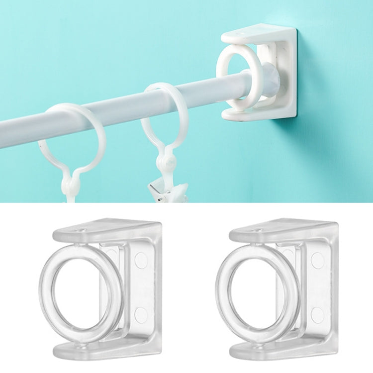 2pcs /Pack Turnable Circle Triangle Ring Telescopic Rod Hook Props Fixed Bracket, Color: Transparent Adhesive Model