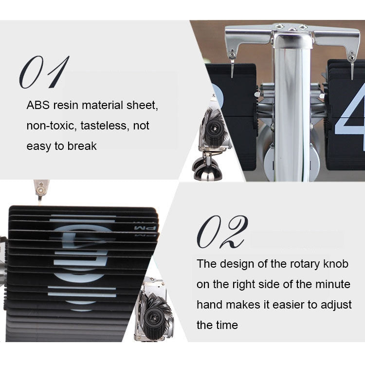 HY-F001 Auto-turning Balance-shaped Clock Home Decorative Flop Clock, Spec: Single (White)