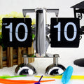 HY-F001 Auto-turning Balance-shaped Clock Home Decorative Flop Clock, Spec: Double (Black)