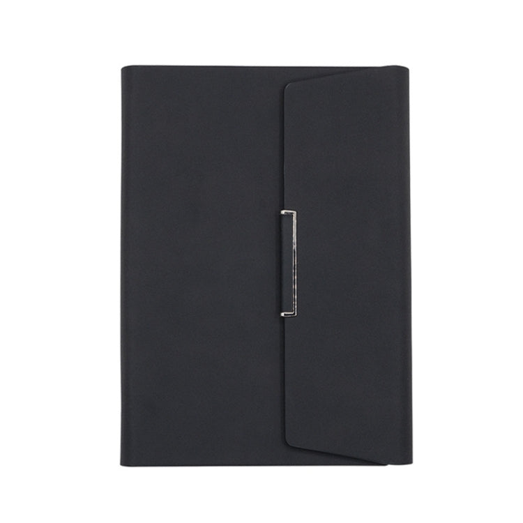 6 Hole Three Fold Loose-leaf Case A5 Business Notebook Office Stationery Notepad(Black)