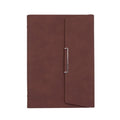 6 Hole Three Fold Loose-leaf Case A5 Business Notebook Office Stationery Notepad(Brown)