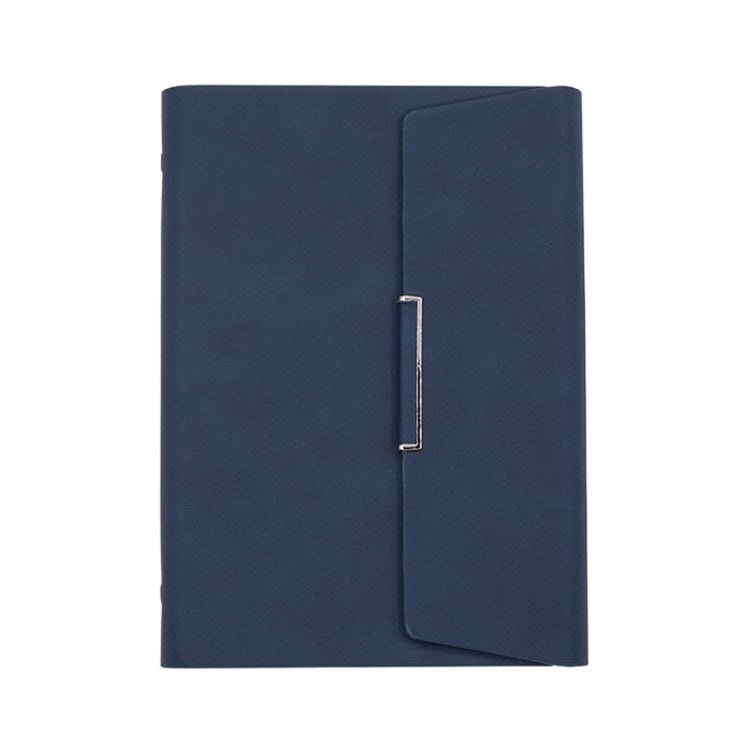 6 Hole Three Fold Loose-leaf Case A5 Business Notebook Office Stationery Notepad(Blue)