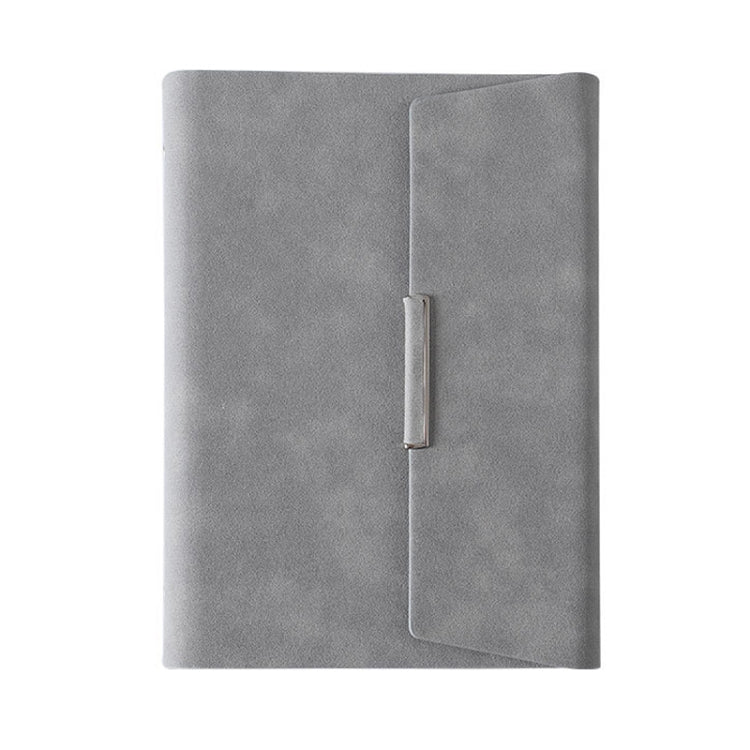 6 Hole Three Fold Loose-leaf Case A5 Business Notebook Office Stationery Notepad(Grey)